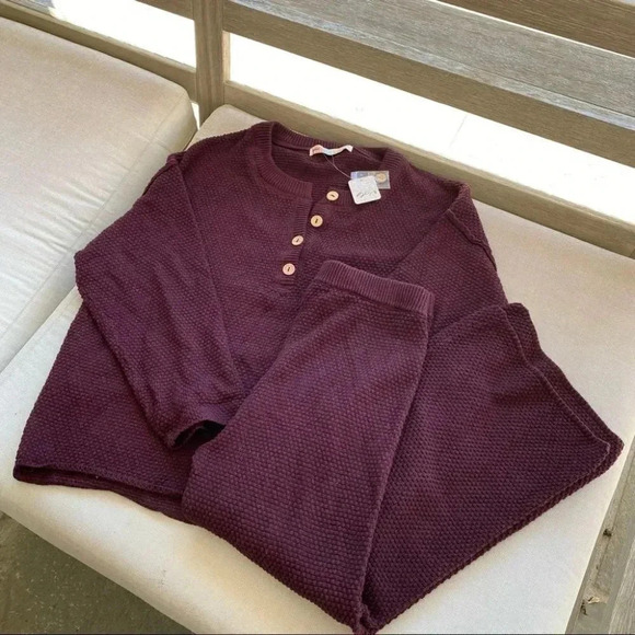 NWT Free People Hailee Sweater Set in Mulberry Red - Picture 5 of 10